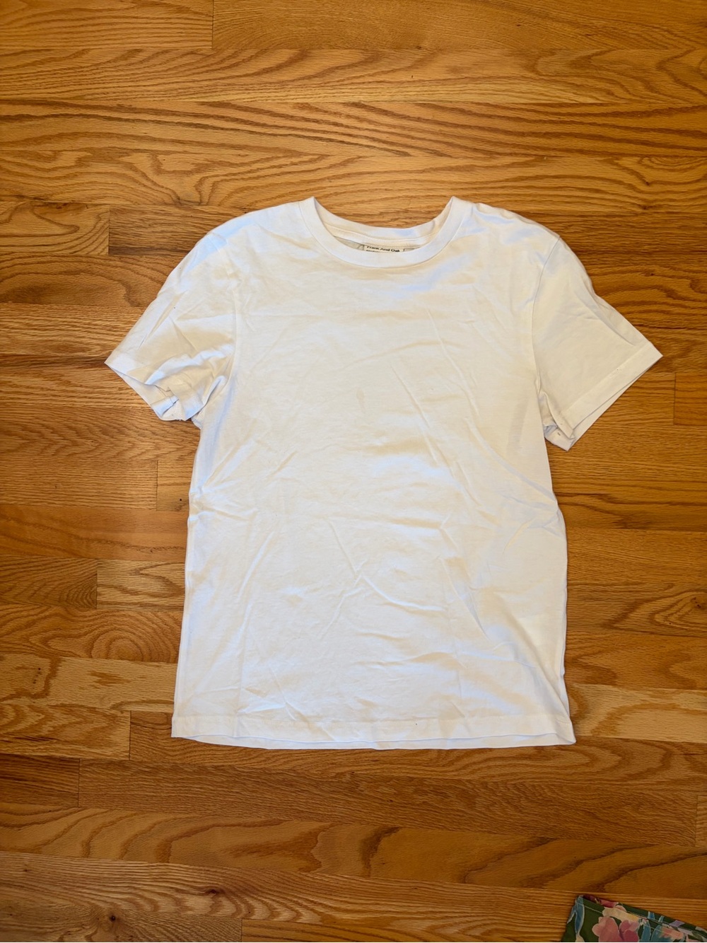 Frank & Oak White Crew Neck Short Sleeve T-Shirt